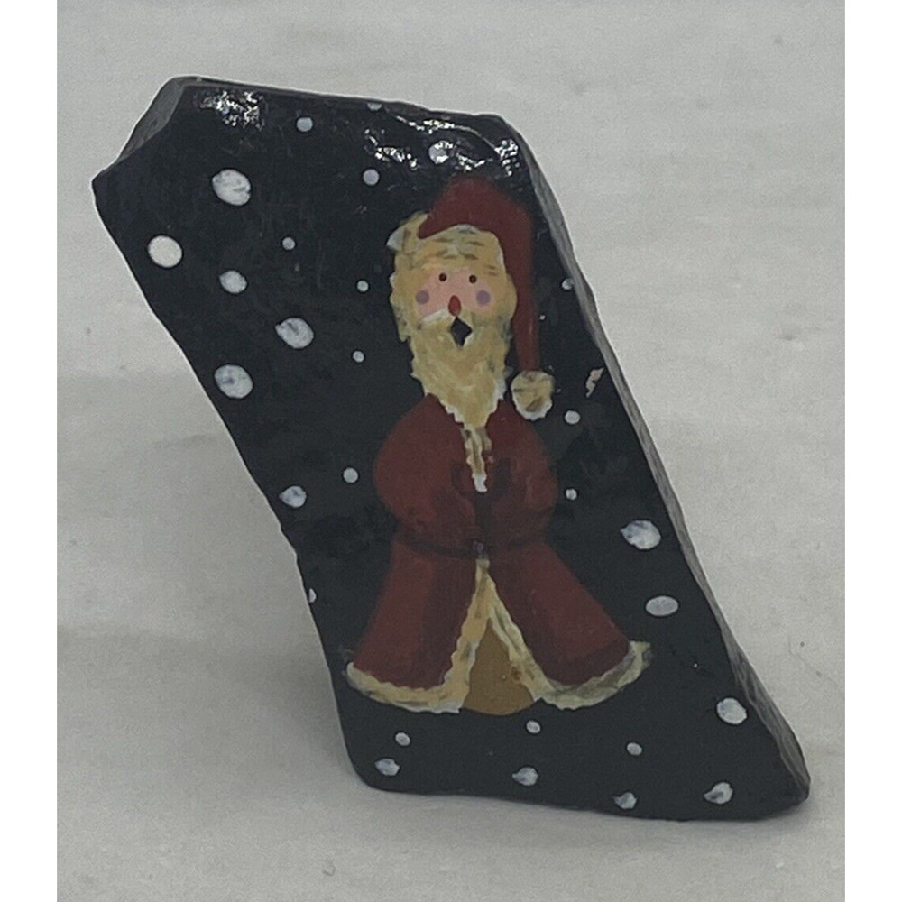 Lump of Coal 2 1/2” Santa Claus Christmas Stocking Stuffer Hand Painted Signed